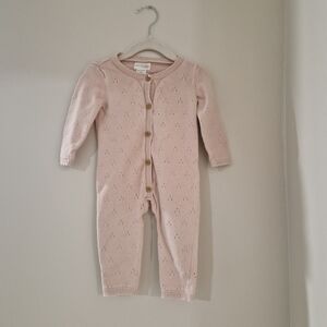 Soft Pink Kids Knit Footie